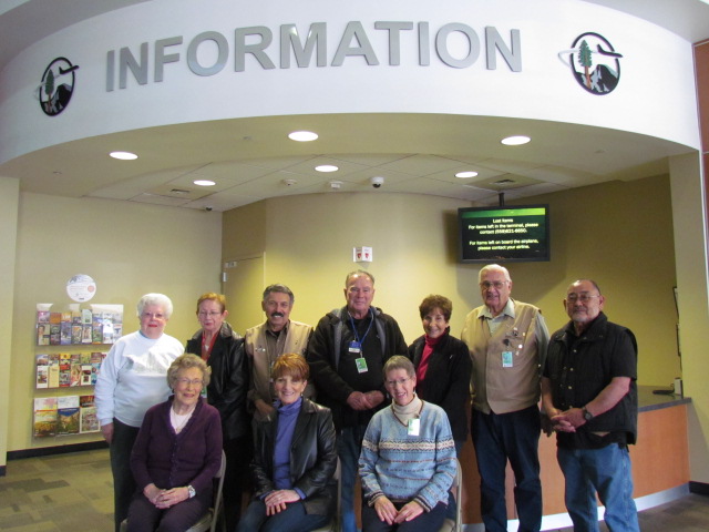 Photo of the Fresno Airport Information desk volunteers
